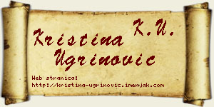 Kristina Ugrinović vizit kartica